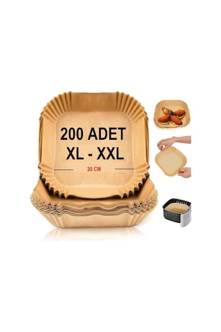 Kağıdı Xl-xxl Büyük Boy Kare 200 Adet Hava Fritöz Parşömen Fırın Kağıdı Tek Kullanımlık Kağıt Fırın F