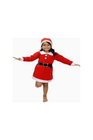 Pazarız Chiristmas Yılbaşı Noel Çocuk Kostüm Elbise Kırmızı