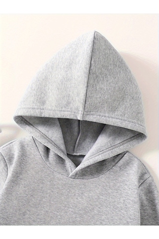 Uyguntarz Lolipop Desenli Kalp Baskılı Oversize Çocuk Sweatshirt Gri
