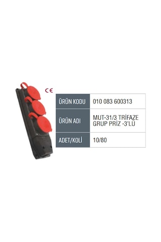 Mutlusan Trifaze Kauçuk Grup Priz 3'lü 600313