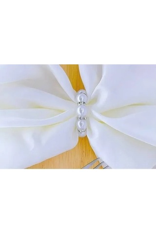 Pazly 6'lı Gümüş Renk Peçete Halkası Seti - Hediye Paketli, Şık Beyaz - Pratik Ve Şık Masa Düzenleri İçin Hediye Seçimi Beyaz