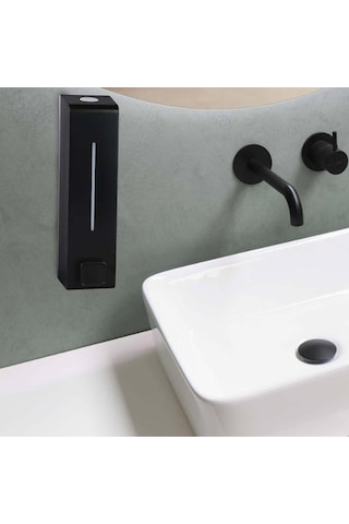 Didadodo Suntek 600ml Sabunluk Duvara Monte Banyo Duş Şampuanı Otel Siyahı Versiyon, Şık Ve Pratik 11.8x5cm Çift Kişilik