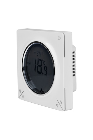 Lemestar 806f Klima Fan Coil Termostati: Mikroişlemci Kontrol, Lcd Ekran, Isı/soğuk Mod, Enerji Tasarrufu, Pc+abs Ateş Dayanıklı Kasa