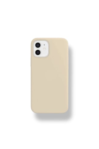 Apple Uyumlu iPhone 11 Kılıf Yumuşak Silikon İçi Kadife Lansman Kapak . Krem