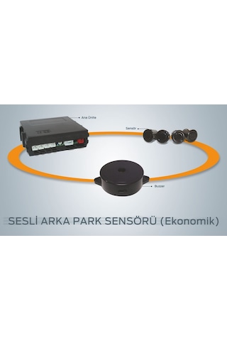 UNIQUE Park Sensörü Ses İkazlı Tip 19MM Siyah Sensör