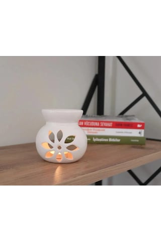 Lotus Buhurdanlık Beyaz Oda Kokusu Buhur Seramik Buhurdanlık Muml
