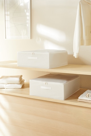 Home Wave 2'li Gri Pötikare Destekli Kutu Hurç Set 45 X 55 X 18 Cm