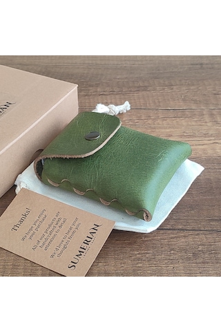 Sumerian Leather Craft Deri Sigara Kılıfı Yeşil 2