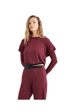 Kadın Pijama Üstü 51641 - Bordo