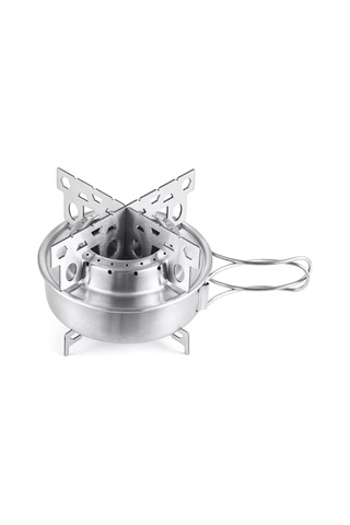 Tomshoo Çapraz Standlı Ve Kapaklı Kamp Alkol Sobası Y27173 Gümüş Gümüş