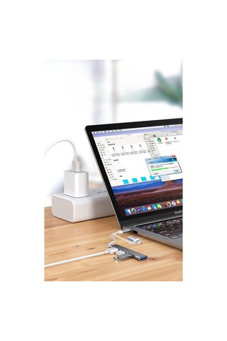 Usb Hub Çoklayıcı 4x Usb Çıkışlı Usb + Type-c Kablolu Usb Çoğaltıcı