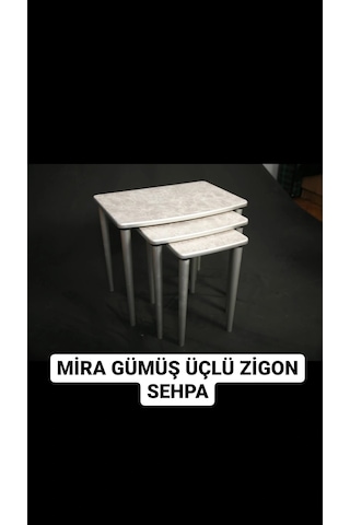 Moleni Mira Gümüş Zigon Sehpa Moleni Mira Gümüş Zigon Sehpa
