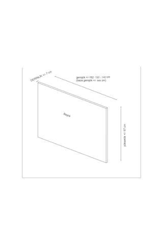 120x200 Motya Baza Başlığı - Açık Gri