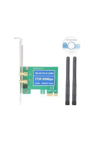 Masaüstü Pc için PCI E 300Mbps Mini PCI Çift Anten Wifi Kart Pce