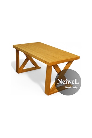 Neiwel Wood Doğal Ahşap Çalışma Ve Ofis Masası-80cm-120cm Açık Ceviz
