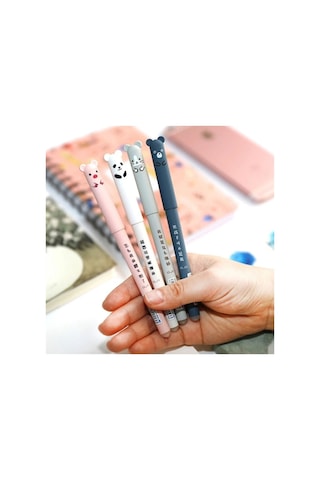 Tcherchı Parça Karikatür Silinebilir Kalem 0.35mm Sevimli Panda Domuz Kawaii Jel Kalem Okul Için Kolay Ovmak Sihirli Tükenmez