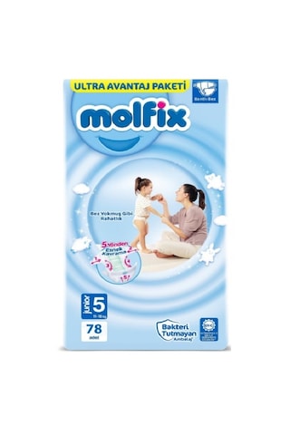 Molfix 5 Numara Junior Aylık Fırsat Paketi Bebek Bezi 78 Adet Molfix 5 Numara Junior Aylık Fırsat Paketi Bebek Bezi 78 Adet