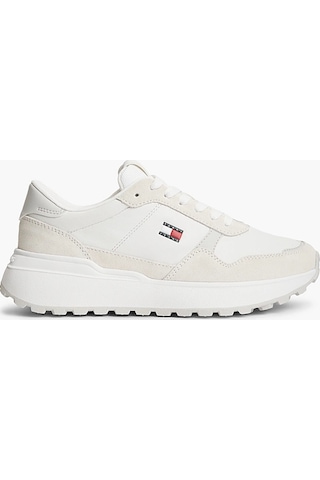 Tommy Hilfiger Kadın Marka Logolu Günlük Kullanıma Uygun Ekru Sneaker En0en03123 Ybl