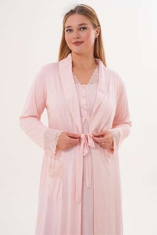 Mecit 6331 Pudra Sabahlıklı Lohusa Gecelik Takım