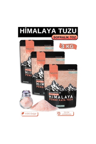 Hanzade Bitkisel Pembe Himalaya Tuzu Toz 3 x 1 KG