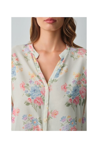 Suwen Fleur Gömlek Yaka Pijama Takımı Wsh10510027846 Çok Renkli