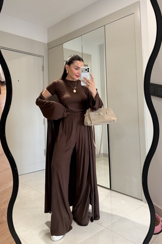 Bella Notte Siyah Tensel Dokuma Kruvaze Bağlamalı Alt Üst Takım Siyah