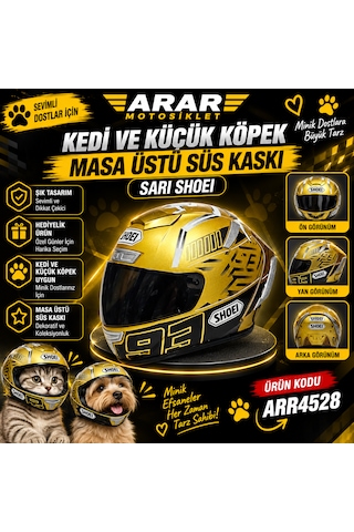 Kedi Ve Küçük Köpek-masa Üstü Süs Kaskı Sarı Shoeı-4528