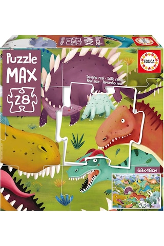 Educa Puzzle Maxi Dinozorlar 28 Parça Çocuk Puzzle 68 X 48 Cm - 3+ Yaş