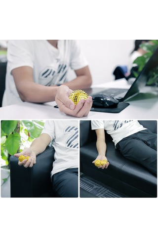Youtek Magnetik Masaj Topları, Kas Geliştirme Ve Rahatlama İçin, Parmak Ve Ayak Tabanı Masajı, 3.2 Cm, Altın Renkli, 2 Adet Seti Altın