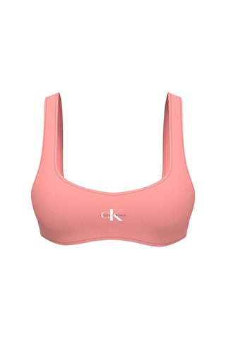 Calvin Klein Kadın Pembe Logo Detaylı Bralet Bikini Üstü-13576 Pembe