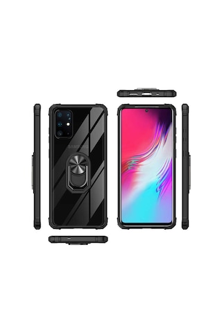 Samsung Uyumlu Galaxy S20 Plus Kılıf Standlı Yüzüklü Mola Silikon Kapak