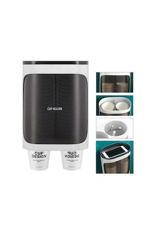 Sunup Sn-27108 Kendinden Yapışkanlı Çiftli Plastik - Karton Bardak Dispenseri