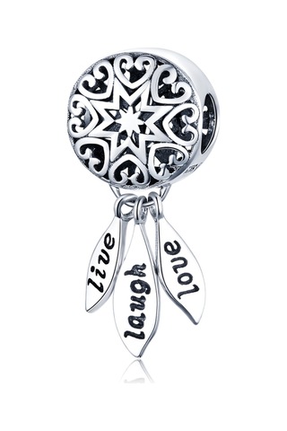 S925 Ayar Gümüş İçi Boş Kalp Şeklinde Desen Gevşek Boncuk Dıy Bilezik Mektup Boncuk Çok Renkli