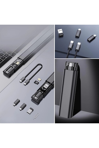 Cep Tipi 60w Bas Aç Type-c,iphone Şarj,micro Usb Hızlı Şarj Data Kablo Seti 5365