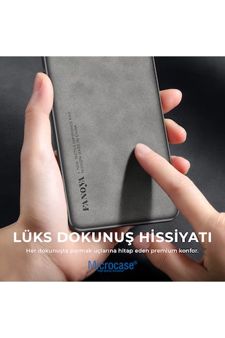 Microcase Poco X8 Pro Max 5g İle Uyumlu Luxury Leather Series Deri Desenli Plastik Koruma Kılıf - Al8125 Gri