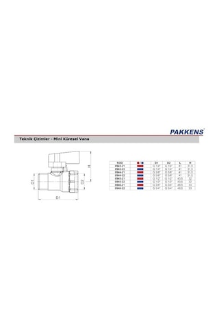 Pakkens G1/4" Mini Küresel Vana Dişi-Erkek Pn16 Mini Vana