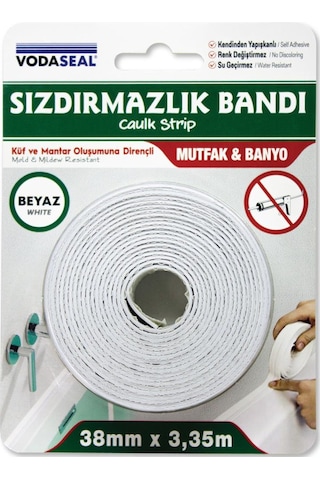 Vodaseal Su Geçirmez Sızdırmazlık Bandı Beyaz - 38 Mm X 3.35 M.