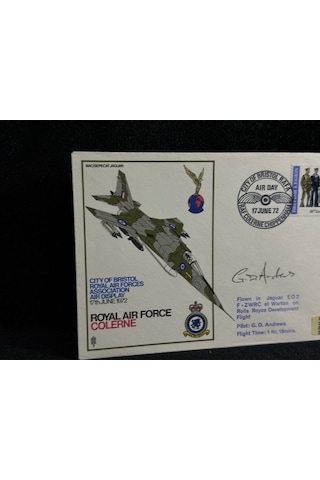 1972 İngiltere Kraliyet Hava Kuvvetleri Raf Colerne Royal Air Force Fdc İlk Gün Zarfı Islak İmzalı  Teşhir Ürün
