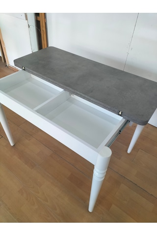 110 X 45 Katlanır Masa Gri Mermer