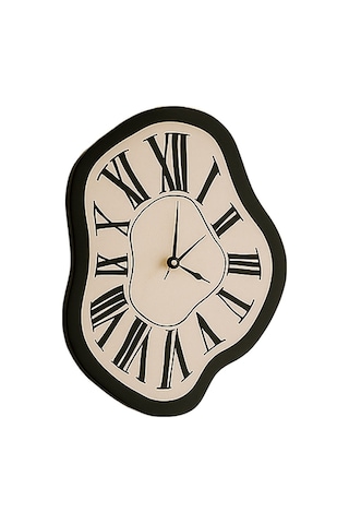 Dekoratif Eriyen Tasarım Duvar Saati Bej