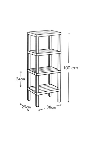 4 Katlı Modüler Raf Banyo Düzenleyici Mutfak Balkon Salon Bahçe Organizeri