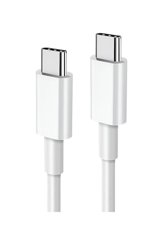 Woyax by Deji Samsung Xiaomi-Oppo-Reeder-Huawei Uyumlu Type-C To Type-C Hızlı Şarj Kablosu Beyaz 1.2 M
