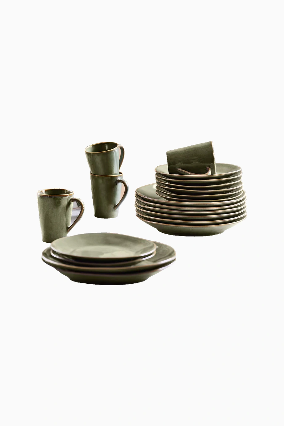Marin Adaçayı Yeşili El Yapımı Stoneware Seramik Kupa 350 Ml Yeşil