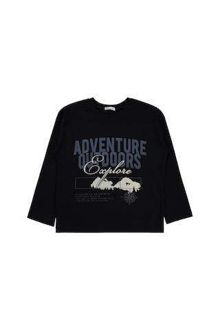 Civil Boys Adventure Baskılı 6-9 Yaş Sweatshirt - Siyah