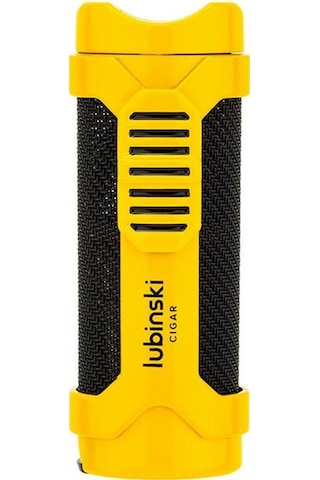 Lubinski Cigar Sehpa Kapaklı Delicili Tek Torch Puro Çakmağı Sarı