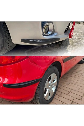 Esnek Tampon Koruma Bandı Tampon Koruyucu Şerit 2 Li Siyah Karbon