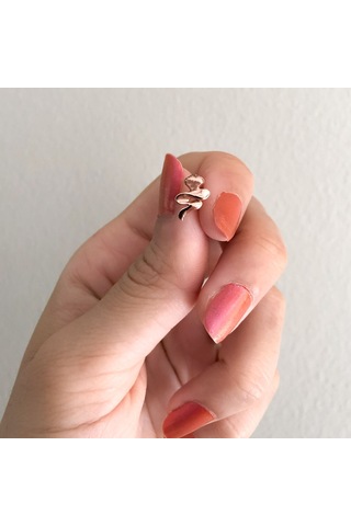 Ferizz 316l Çelik Zirkon Taşlı Rose Yılan Piercing Prc-157 Rose