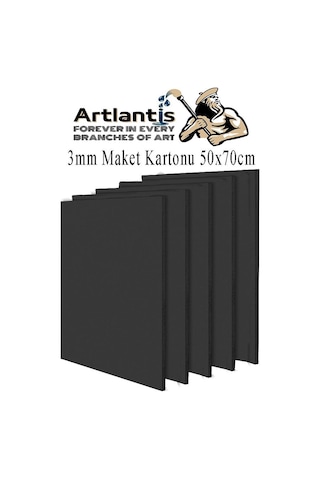 Maket Kartonu Siyah Fotoblok 3 Mm 50x70 Cm 5 Adet Hobi Sanat Okul Köpüklü Straforlu Maket Kartonu