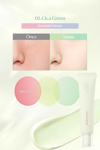 Dasique Güneş Koruyucu Ton Eşitleyici Ve Pürüzsüzleştirici Baz Correcting Sun Base 02 Cica Green