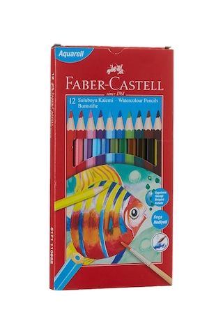 Lexroo Karton Kutu Aquarel Boya Kalemi, 12 Renk Çok Renkli